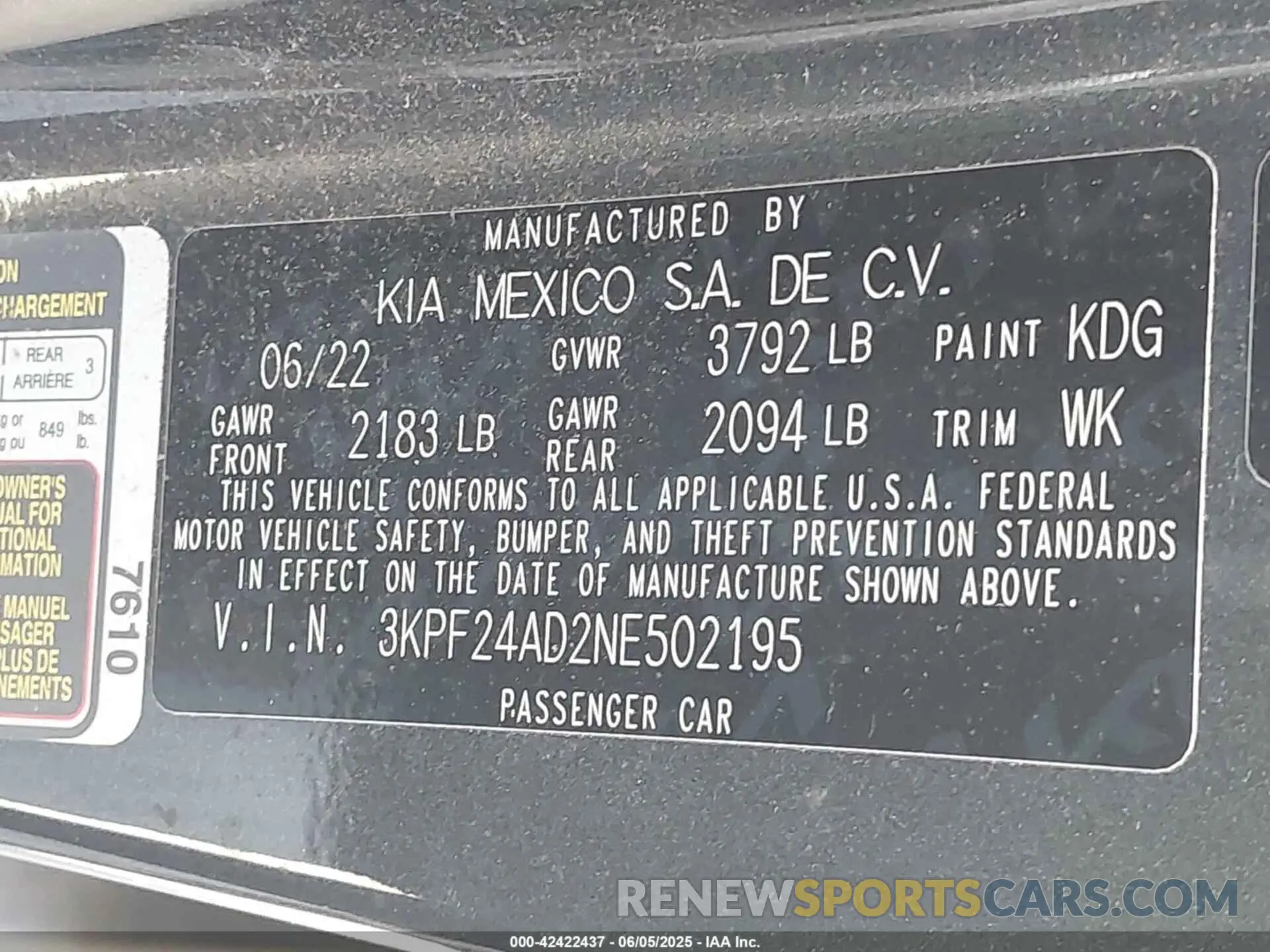 9 Photograph of a damaged car 3KPF24AD2NE502195 KIA FORTE 2022