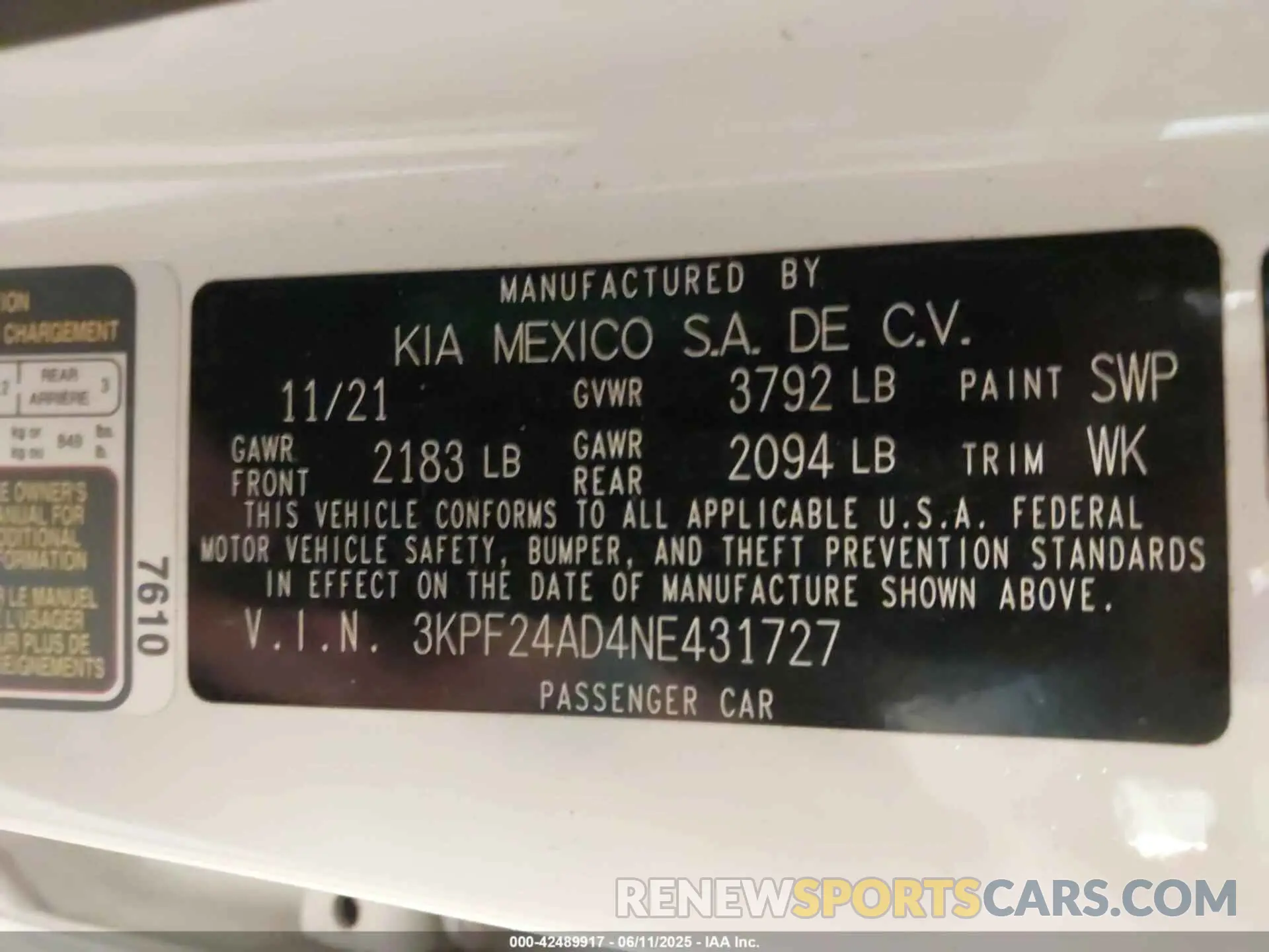 9 Photograph of a damaged car 3KPF24AD4NE431727 KIA FORTE 2022