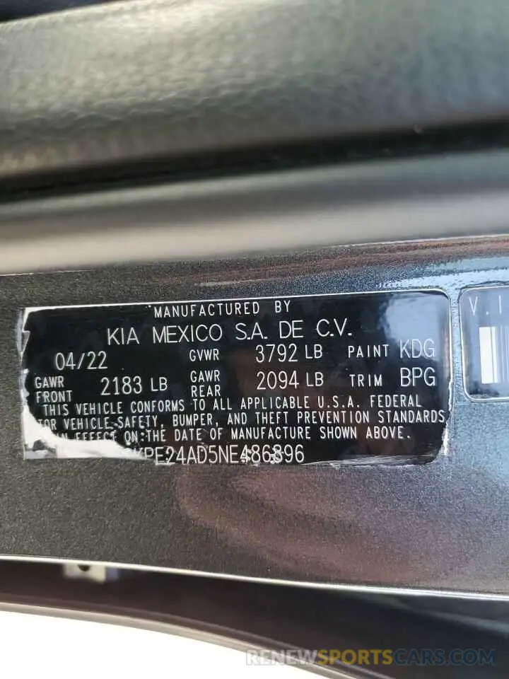 13 Фотография поврежденного автомобиля 3KPF24AD5NE486896 KIA FORTE 2022