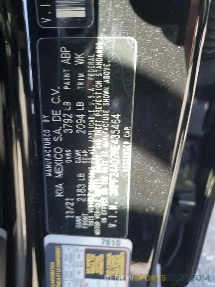 12 Фотография поврежденного автомобиля 3KPF24AD7NE435464 KIA FORTE 2022