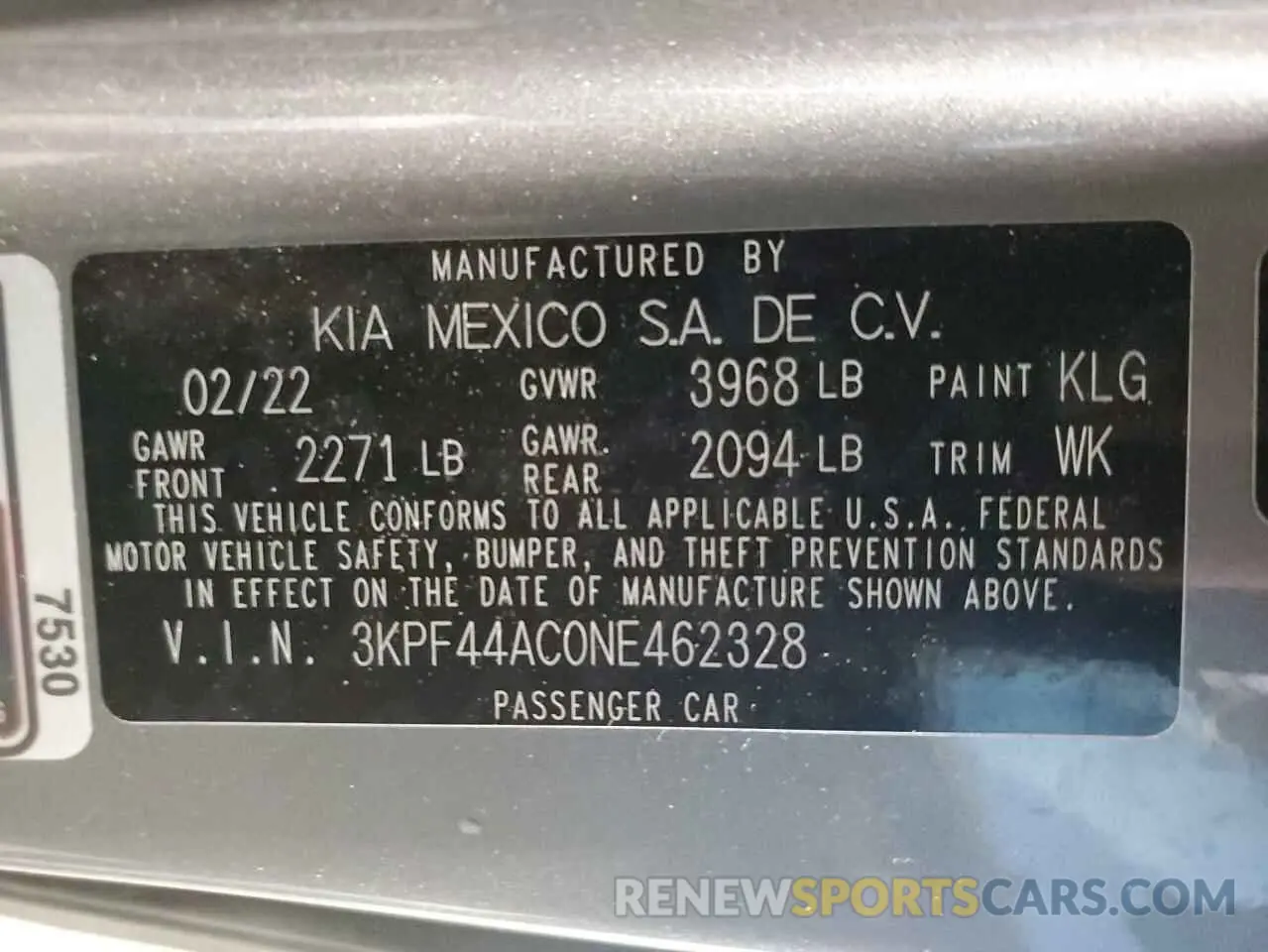13 Photograph of a damaged car 3KPF44AC0NE462328 KIA FORTE 2022
