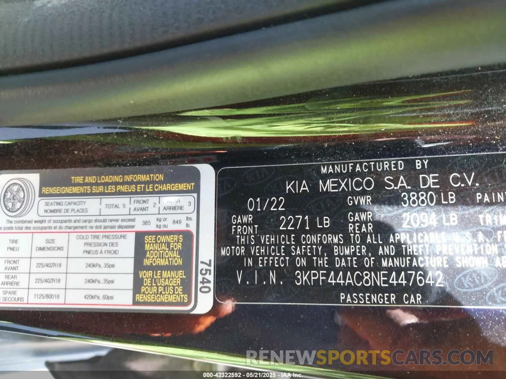 9 Фотография поврежденного автомобиля 3KPF44AC8NE447642 KIA FORTE 2022