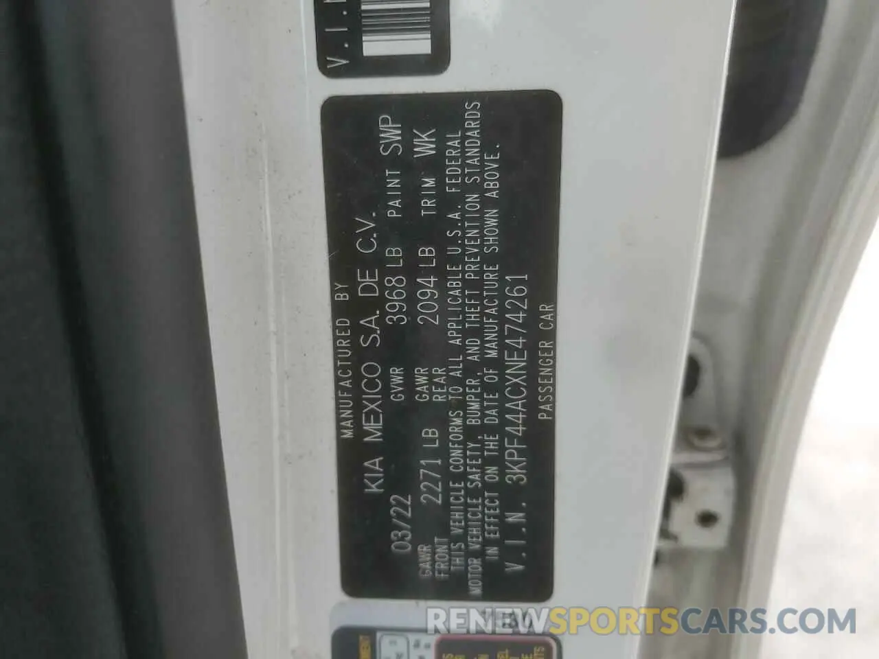14 Фотография поврежденного автомобиля 3KPF44ACXNE474261 KIA FORTE 2022