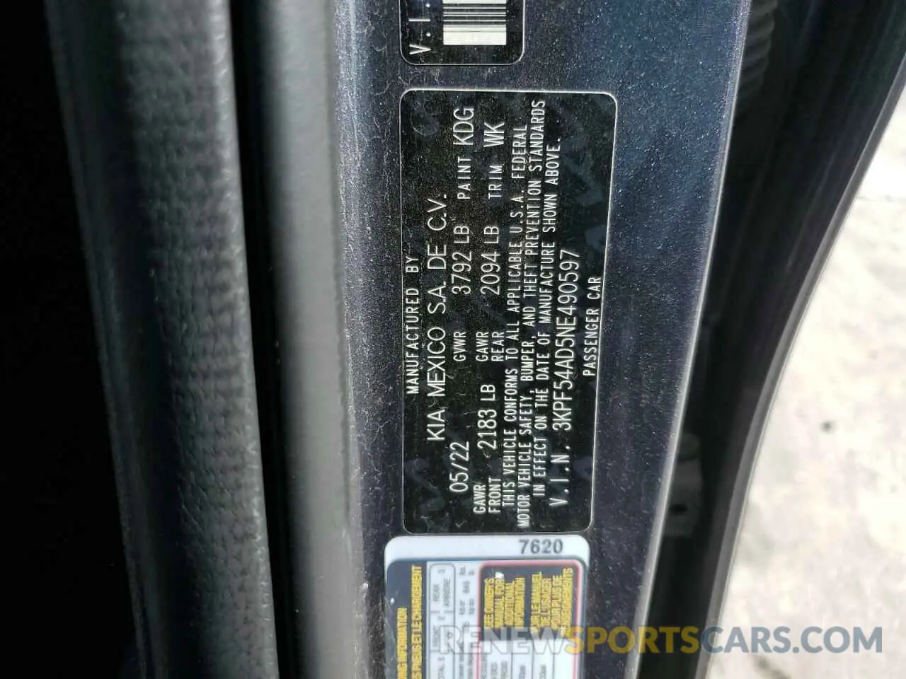 14 Photograph of a damaged car 3KPF54AD5NE490597 KIA FORTE 2022
