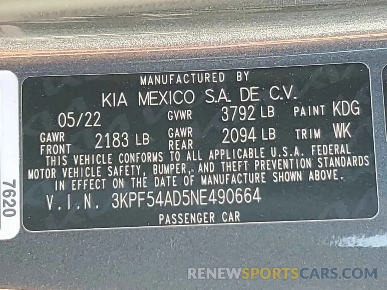 13 Photograph of a damaged car 3KPF54AD5NE490664 KIA FORTE 2022