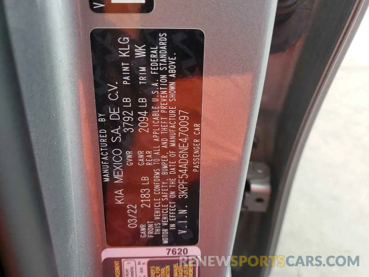 14 Фотография поврежденного автомобиля 3KPF54AD6NE470097 KIA FORTE 2022