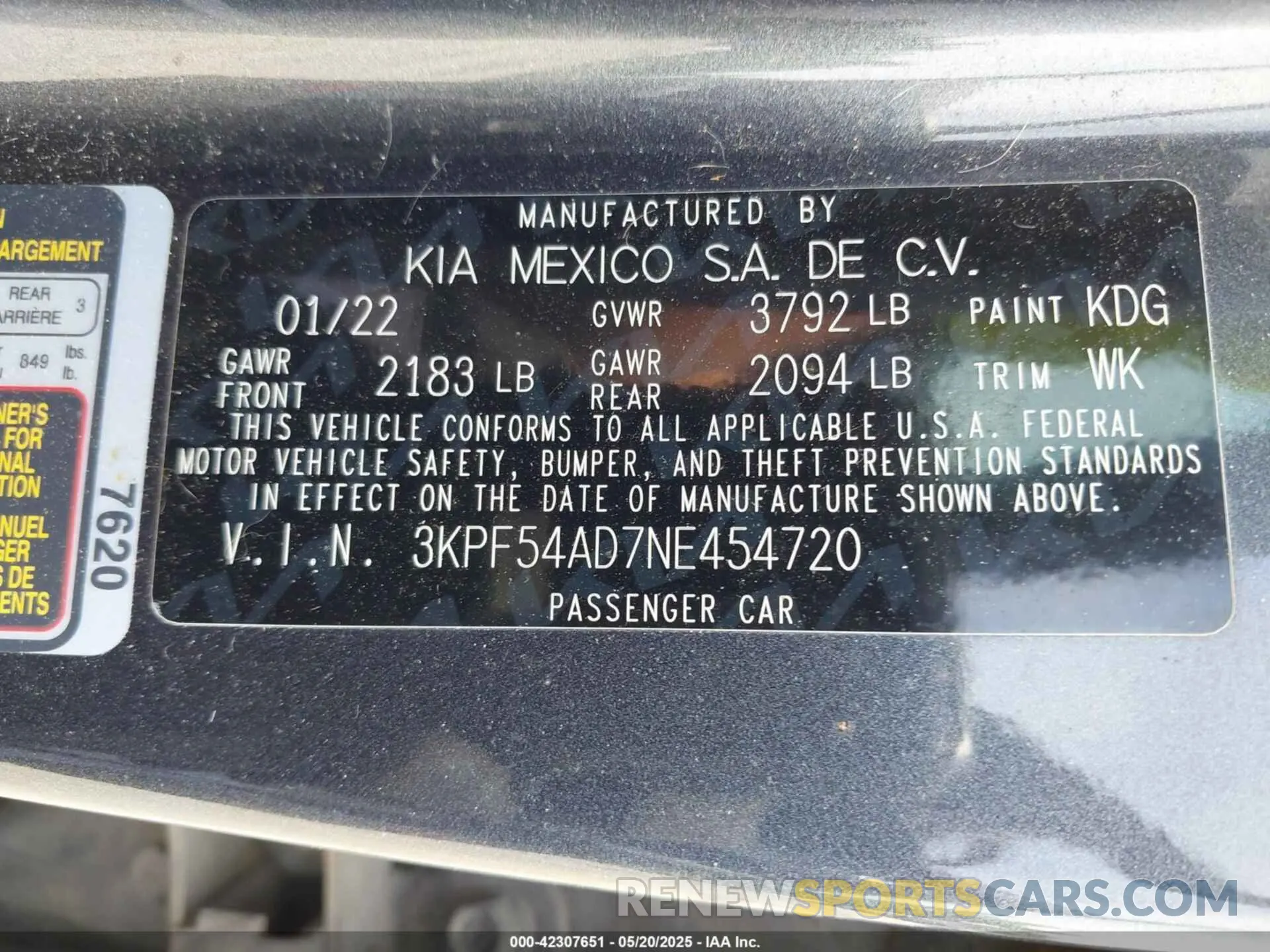 9 Фотография поврежденного автомобиля 3KPF54AD7NE454720 KIA FORTE 2022