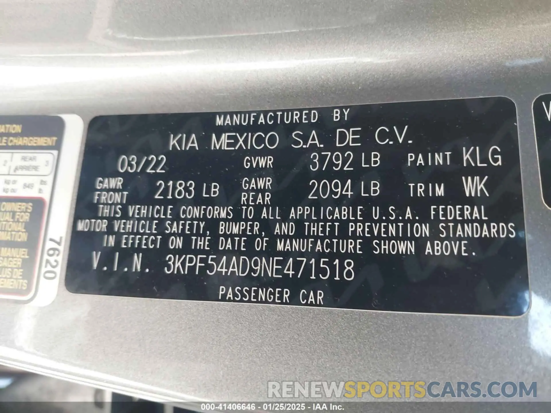 9 Фотография поврежденного автомобиля 3KPF54AD9NE471518 KIA FORTE 2022