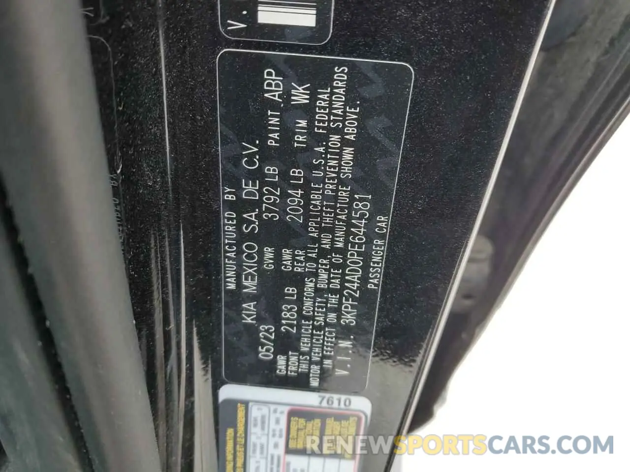 14 Фотография поврежденного автомобиля 3KPF24AD0PE644581 KIA FORTE 2023