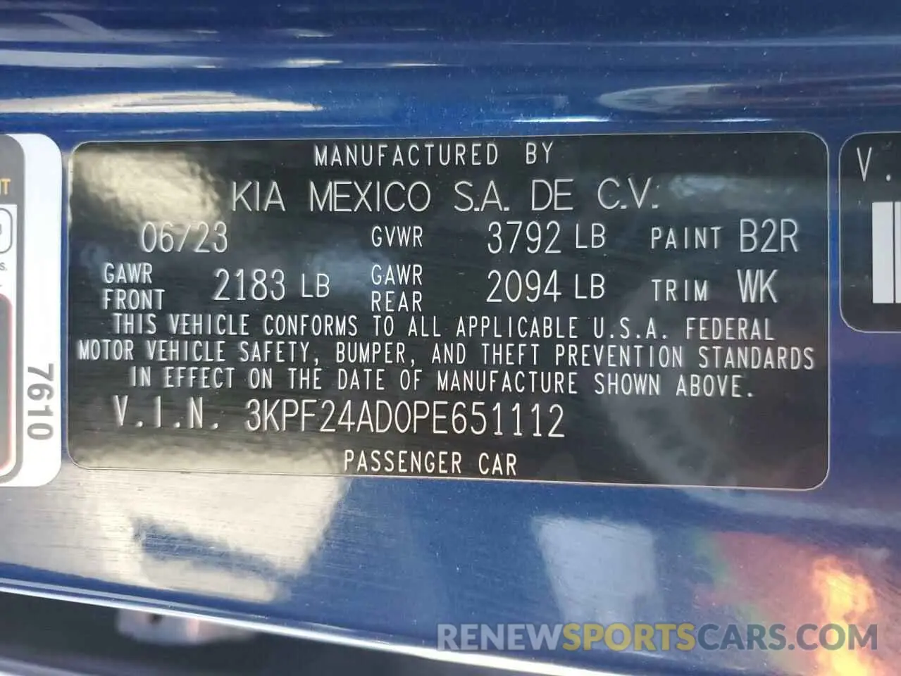 14 Фотография поврежденного автомобиля 3KPF24AD0PE651112 KIA FORTE 2023