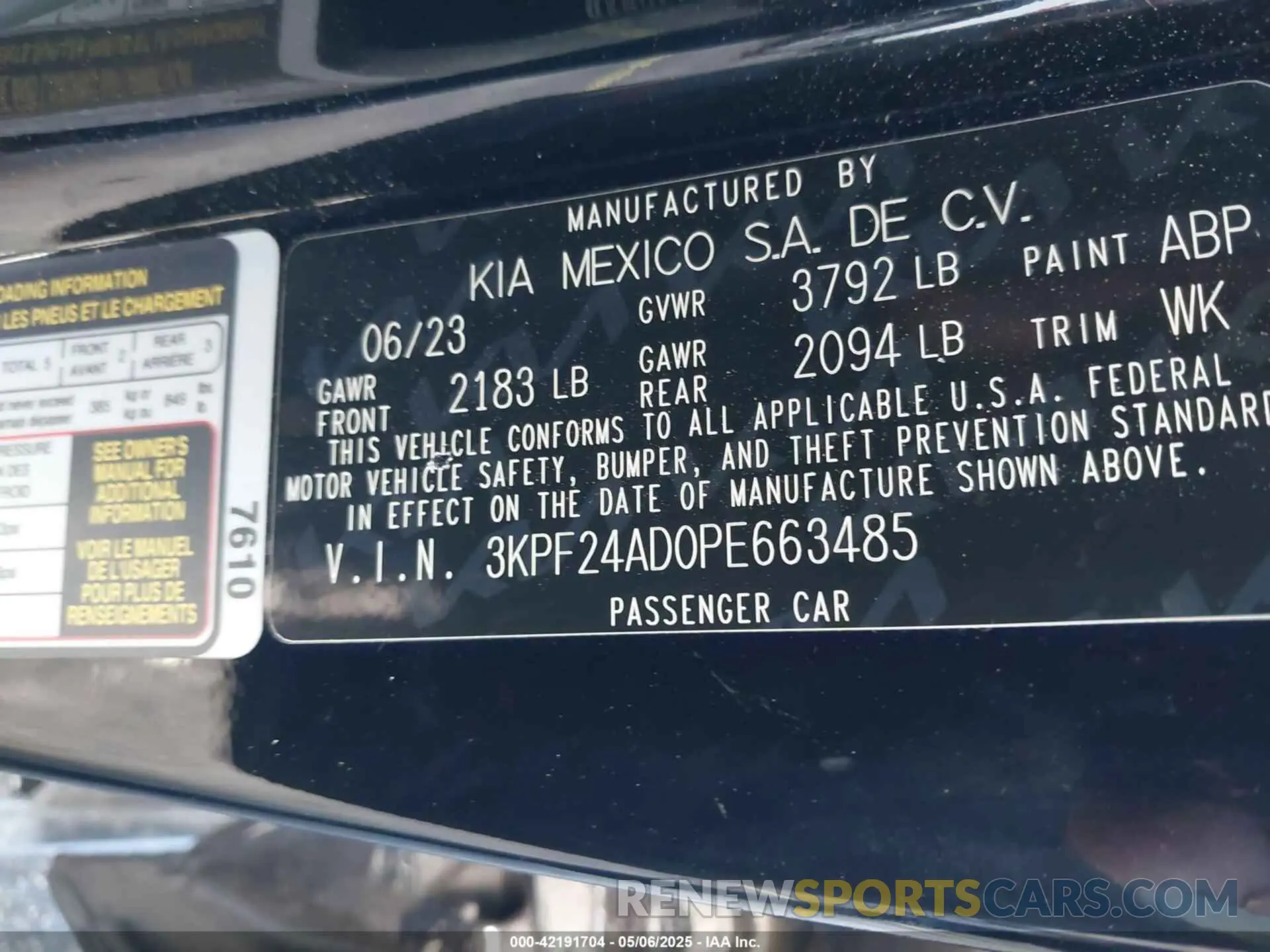 9 Фотография поврежденного автомобиля 3KPF24AD0PE663485 KIA FORTE 2023
