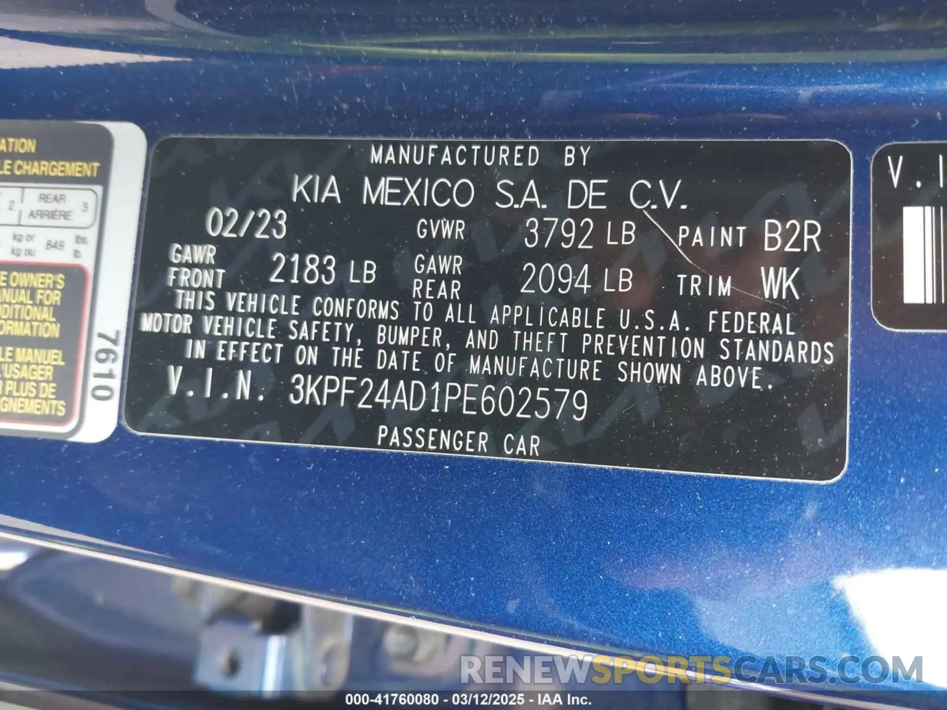 9 Photograph of a damaged car 3KPF24AD1PE602579 KIA FORTE 2023