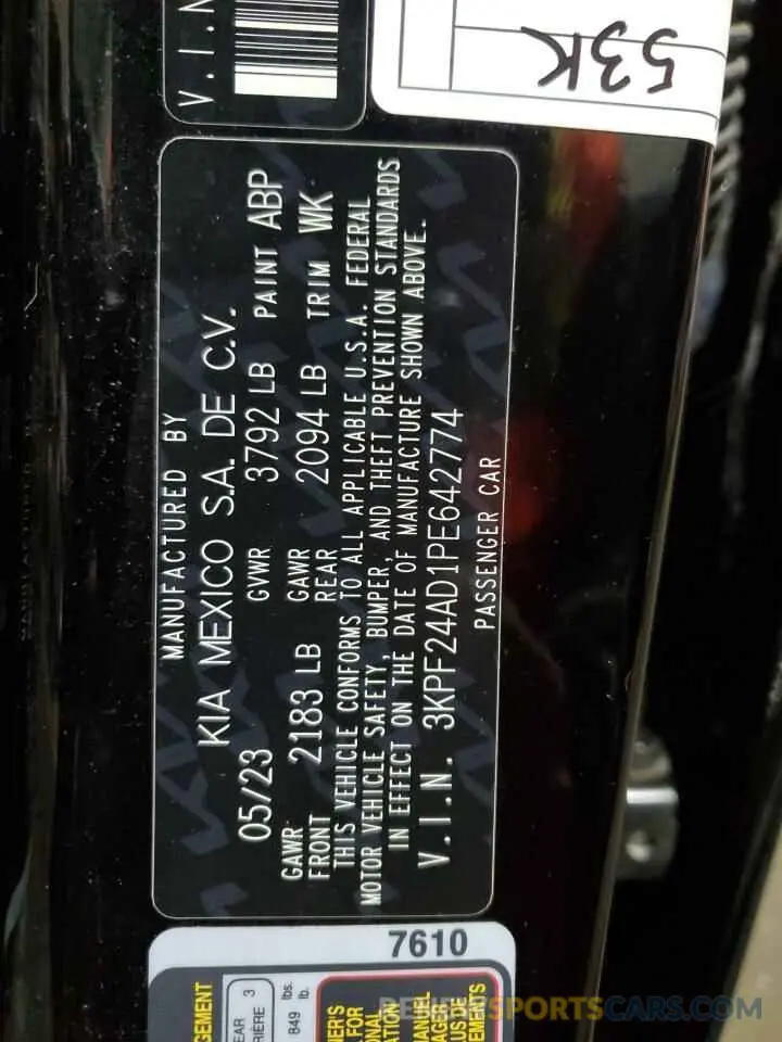 13 Фотография поврежденного автомобиля 3KPF24AD1PE642774 KIA FORTE 2023