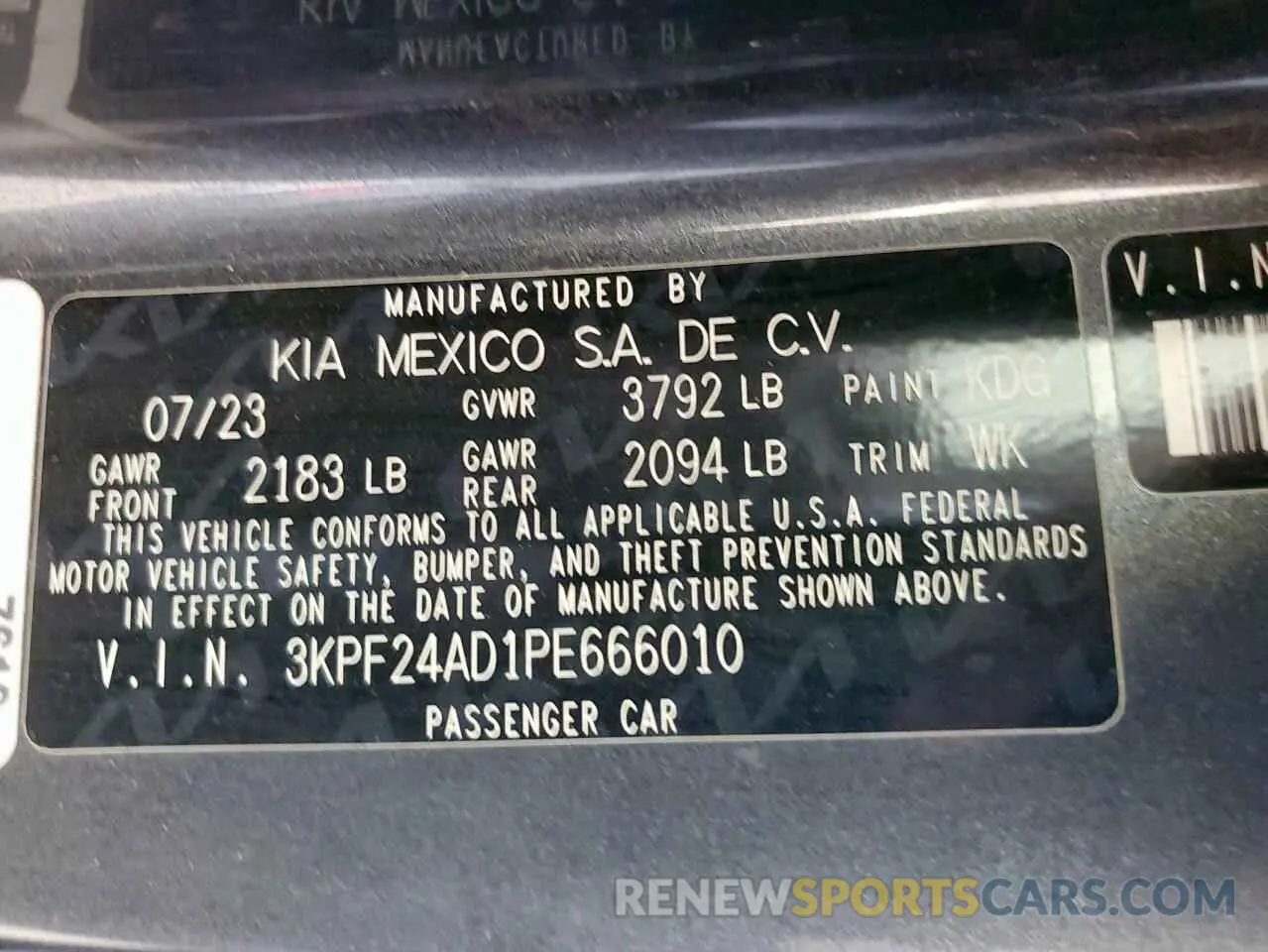 12 Photograph of a damaged car 3KPF24AD1PE666010 KIA FORTE 2023