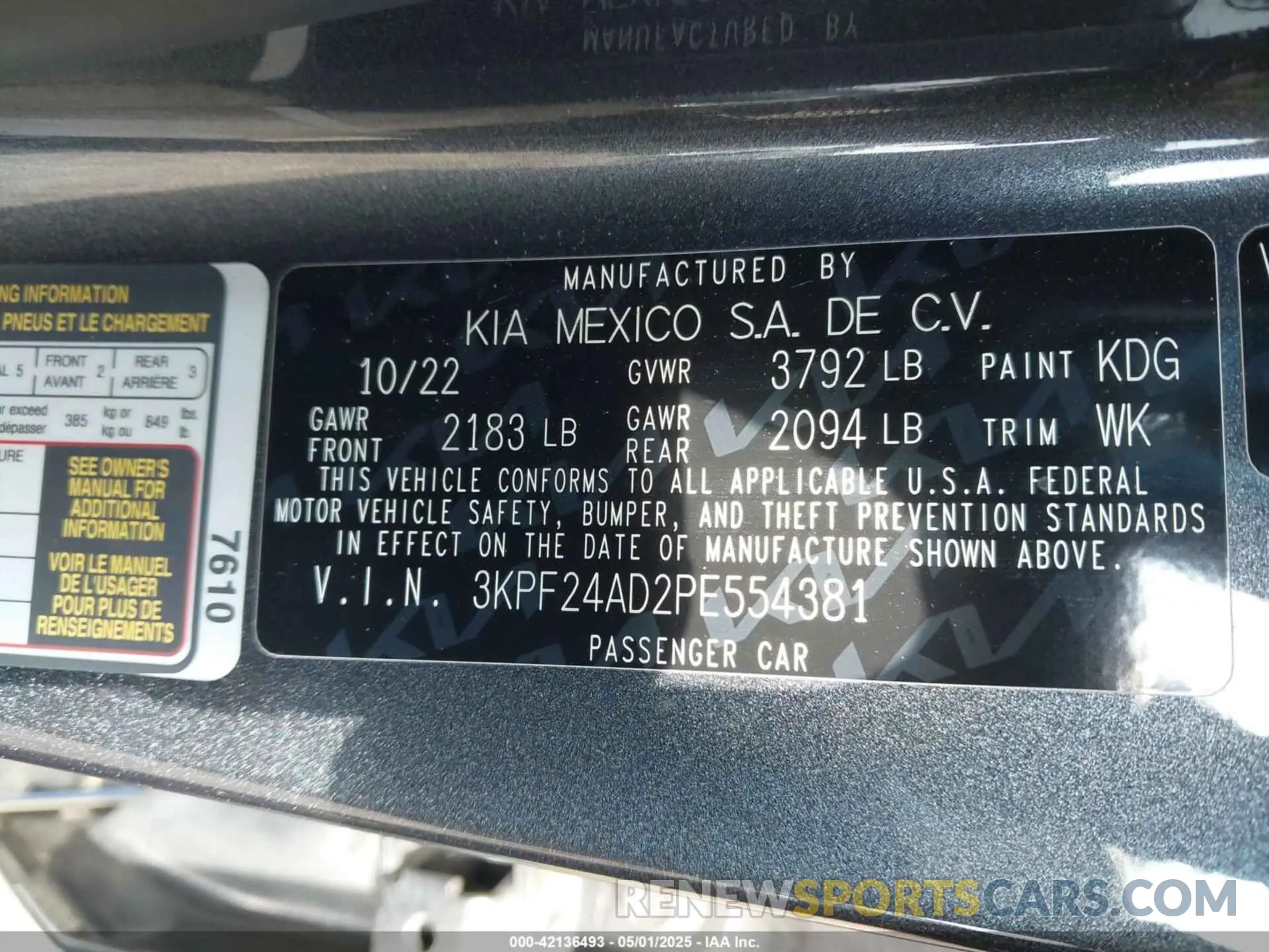 9 Photograph of a damaged car 3KPF24AD2PE554381 KIA FORTE 2023