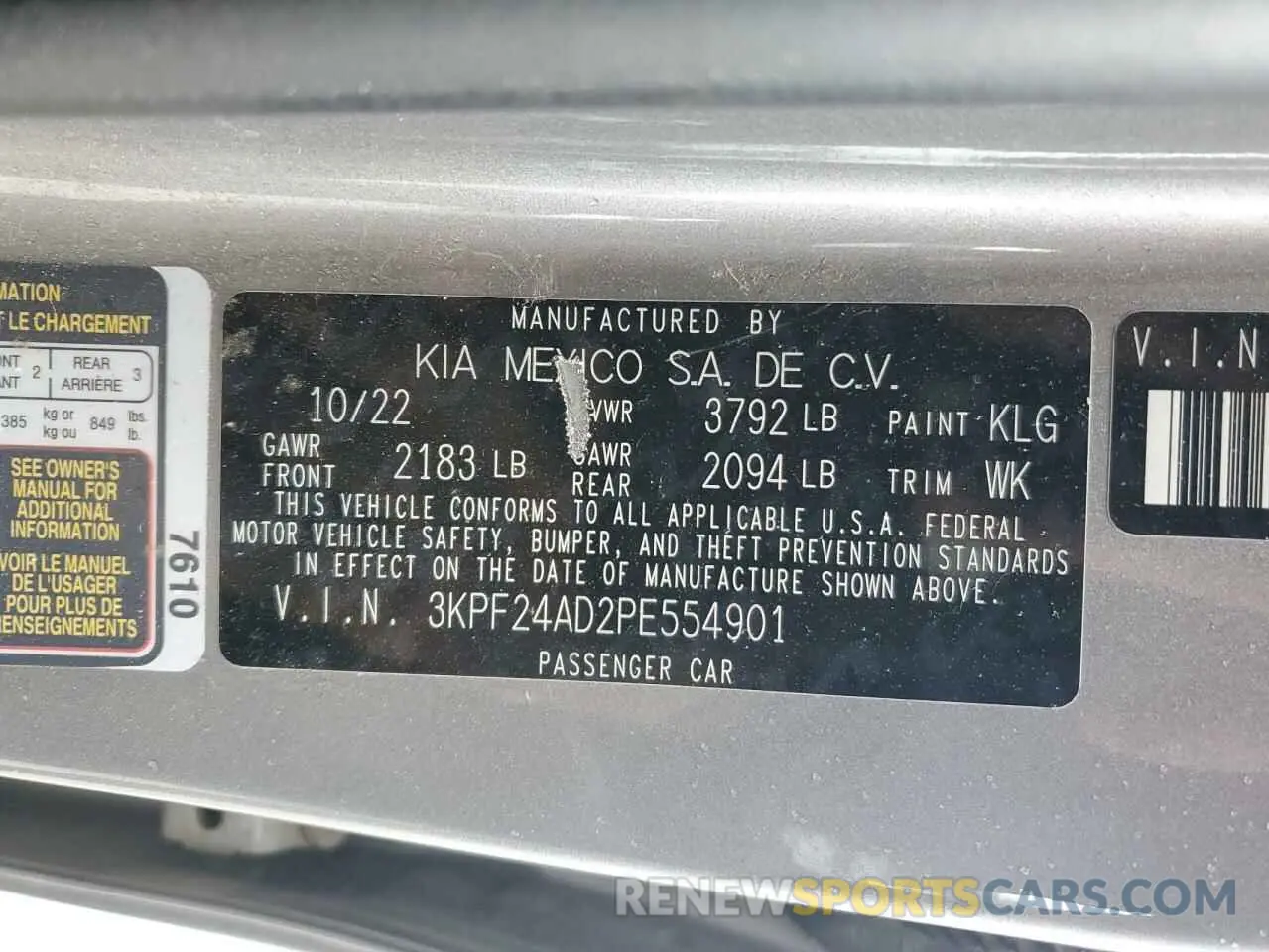 12 Фотография поврежденного автомобиля 3KPF24AD2PE554901 KIA FORTE 2023