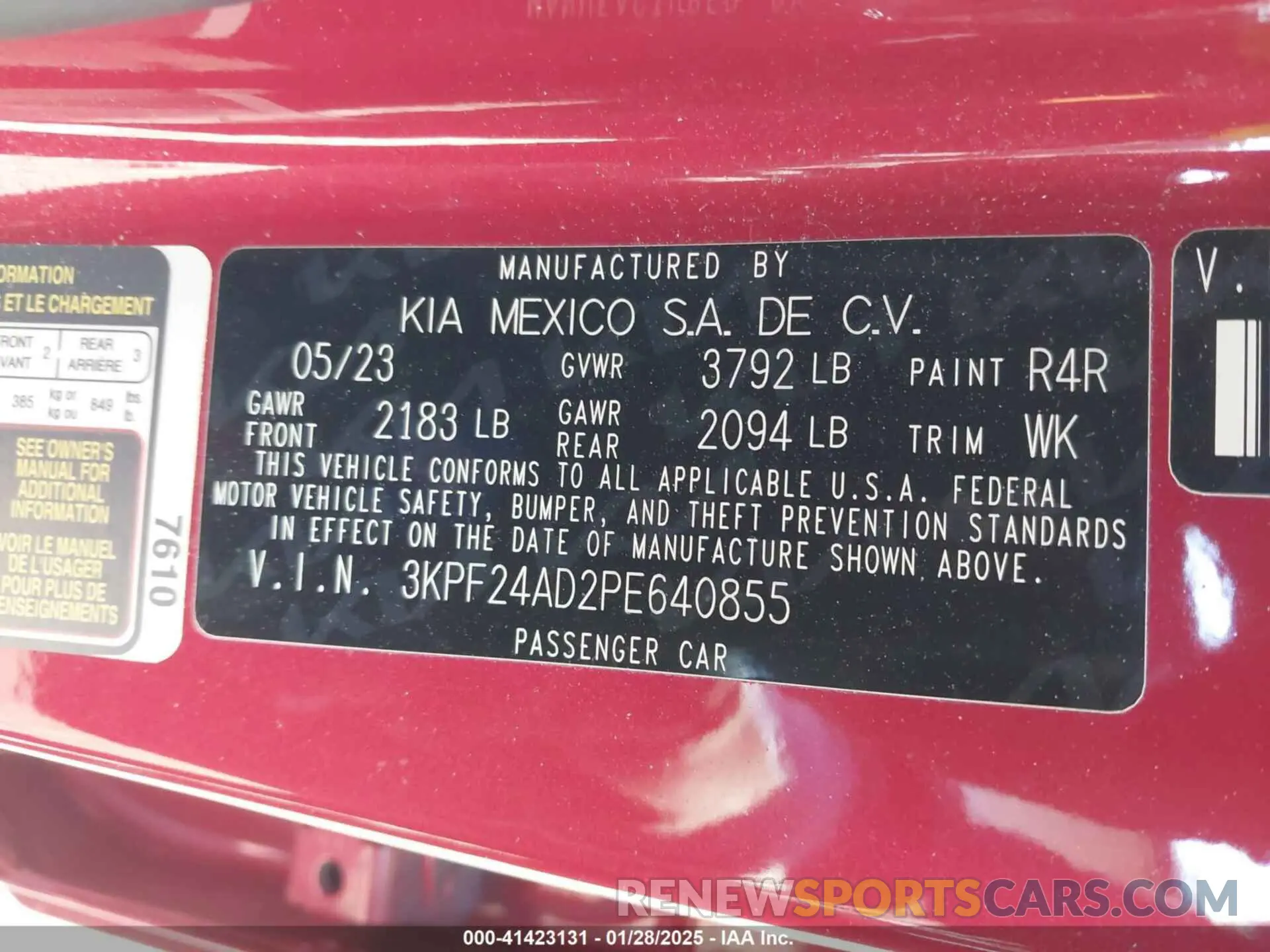 9 Фотография поврежденного автомобиля 3KPF24AD2PE640855 KIA FORTE 2023