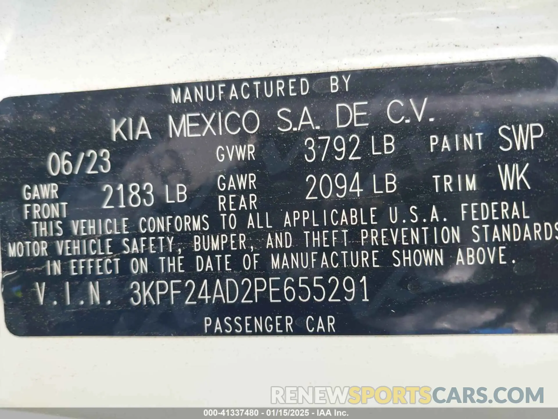 9 Фотография поврежденного автомобиля 3KPF24AD2PE655291 KIA FORTE 2023
