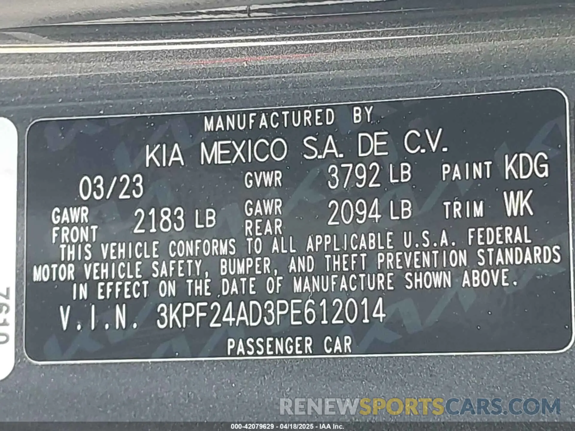 9 Фотография поврежденного автомобиля 3KPF24AD3PE612014 KIA FORTE 2023