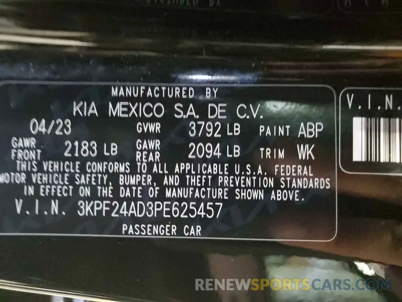 12 Photograph of a damaged car 3KPF24AD3PE625457 KIA FORTE 2023