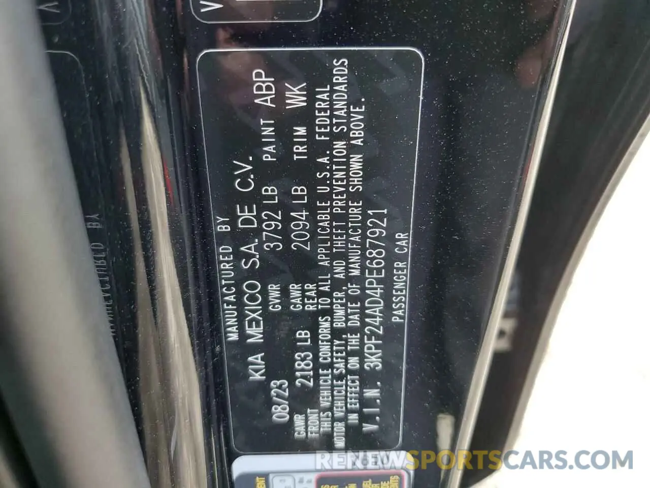 12 Фотография поврежденного автомобиля 3KPF24AD4PE687921 KIA FORTE 2023
