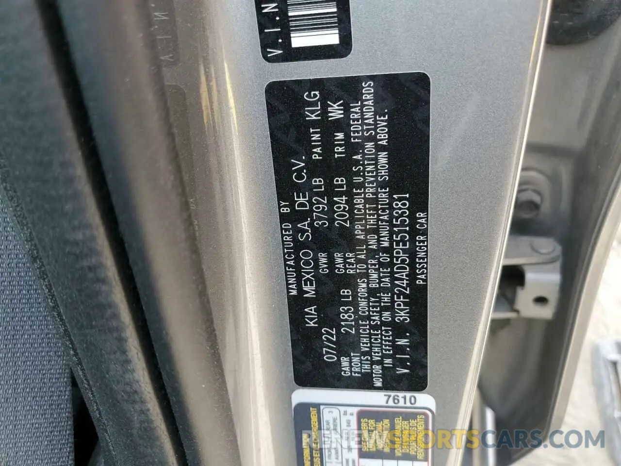 12 Фотография поврежденного автомобиля 3KPF24AD5PE515381 KIA FORTE 2023
