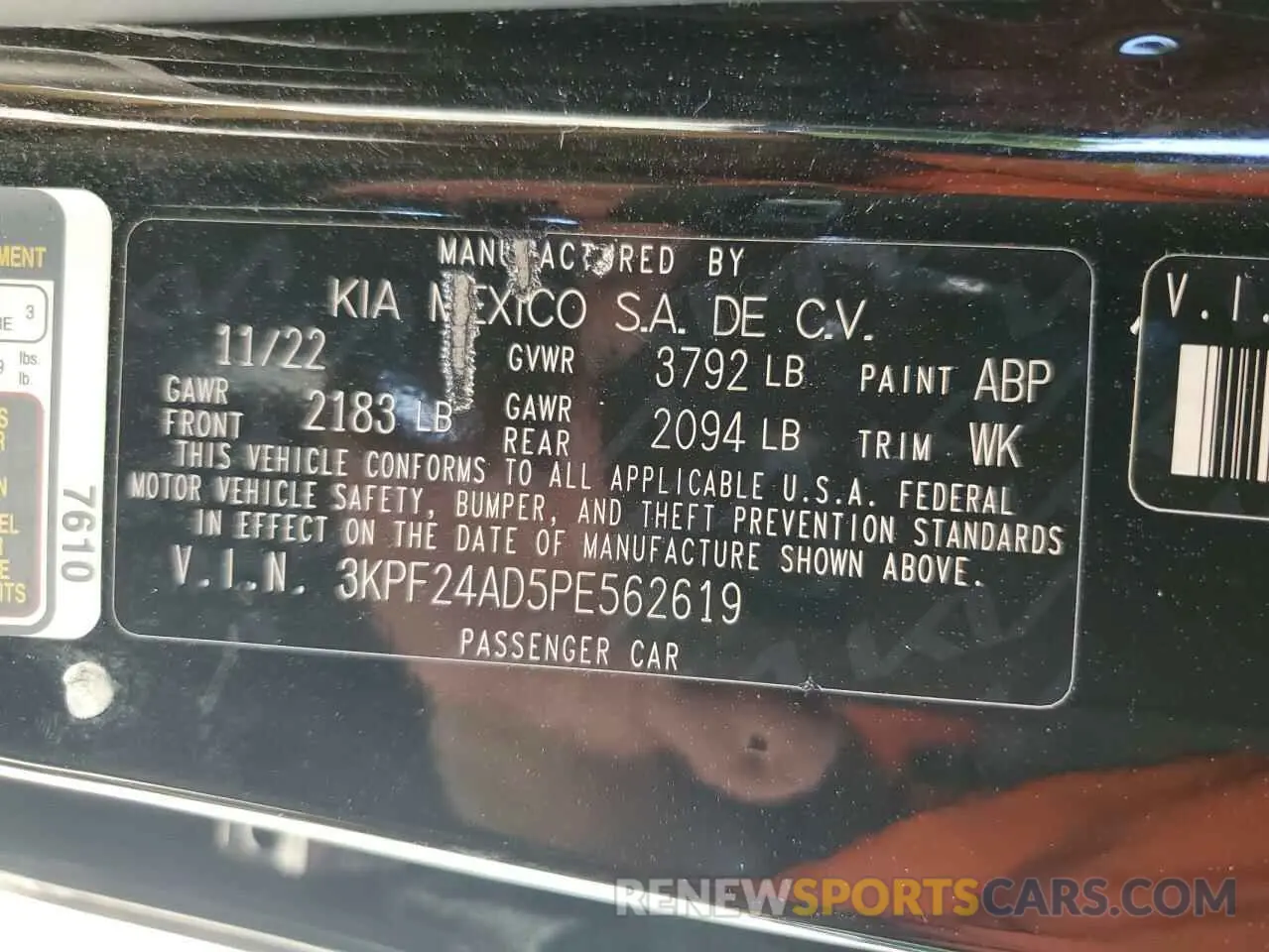 13 Photograph of a damaged car 3KPF24AD5PE562619 KIA FORTE 2023