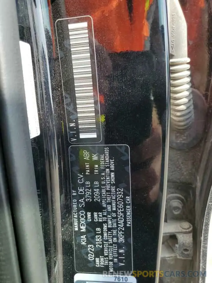 13 Фотография поврежденного автомобиля 3KPF24AD5PE607932 KIA FORTE 2023