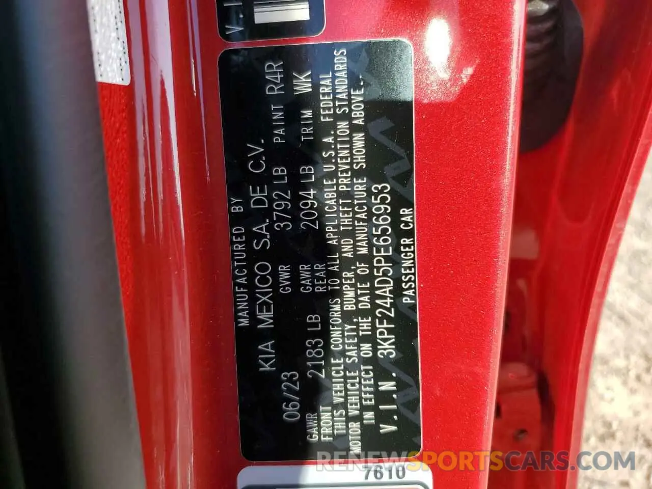 12 Фотография поврежденного автомобиля 3KPF24AD5PE656953 KIA FORTE 2023
