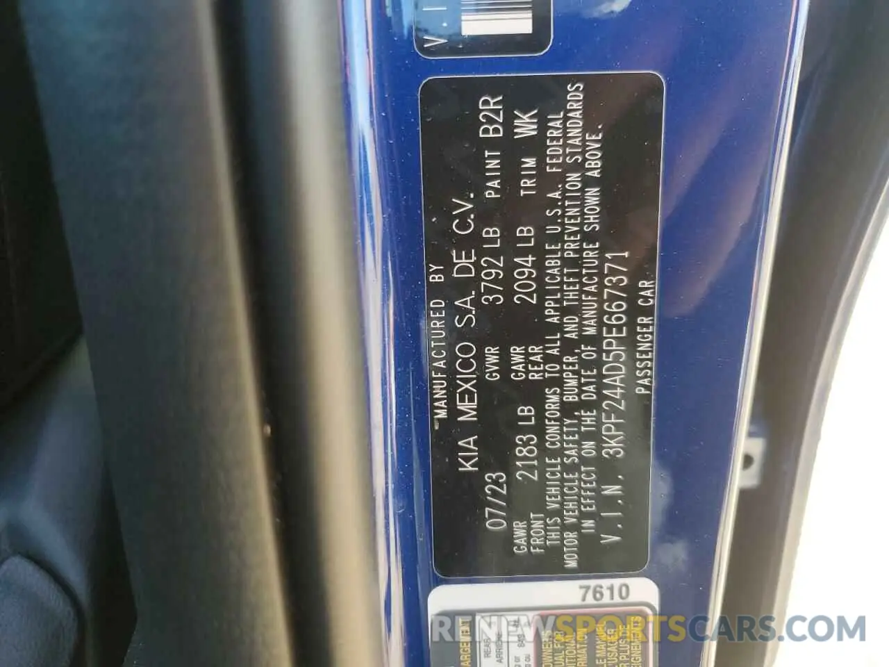 12 Photograph of a damaged car 3KPF24AD5PE667371 KIA FORTE 2023