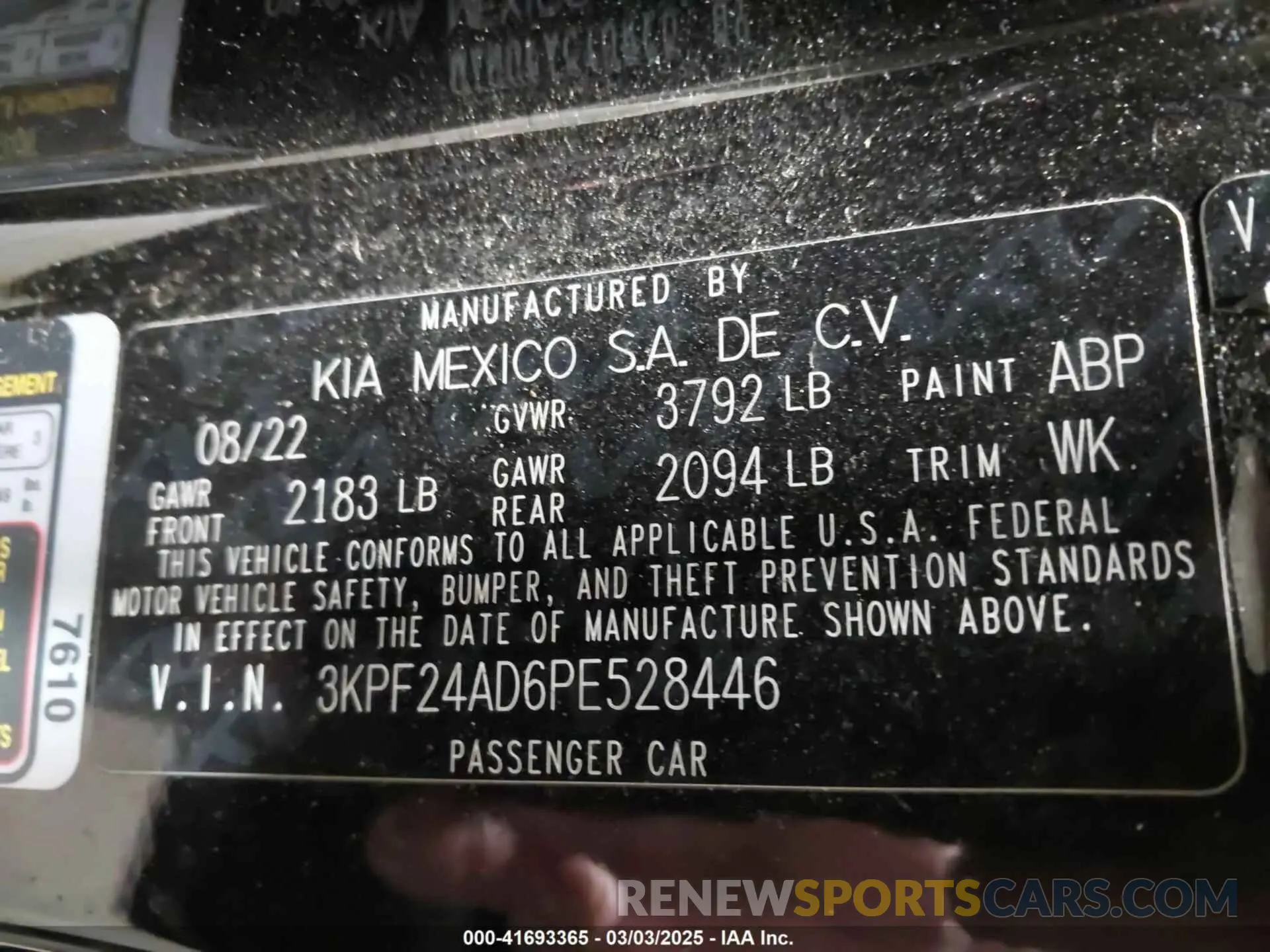 9 Фотография поврежденного автомобиля 3KPF24AD6PE528446 KIA FORTE 2023