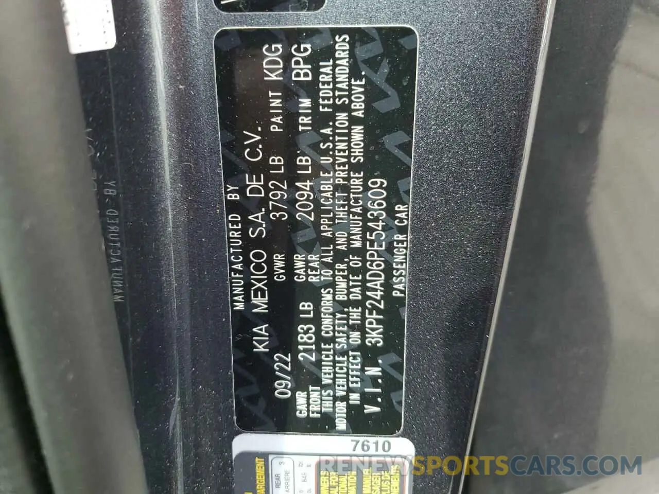 12 Фотография поврежденного автомобиля 3KPF24AD6PE543609 KIA FORTE 2023
