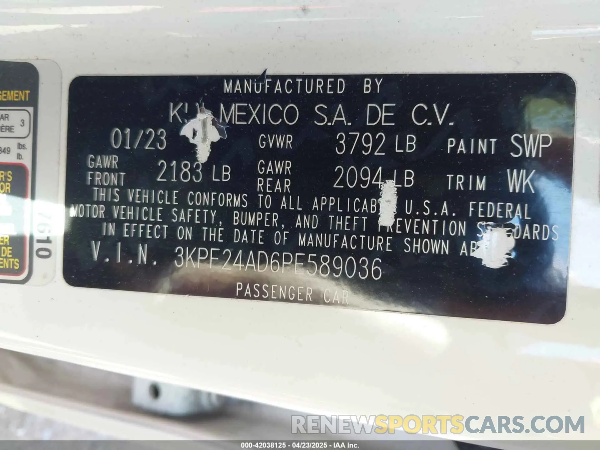 9 Фотография поврежденного автомобиля 3KPF24AD6PE589036 KIA FORTE 2023