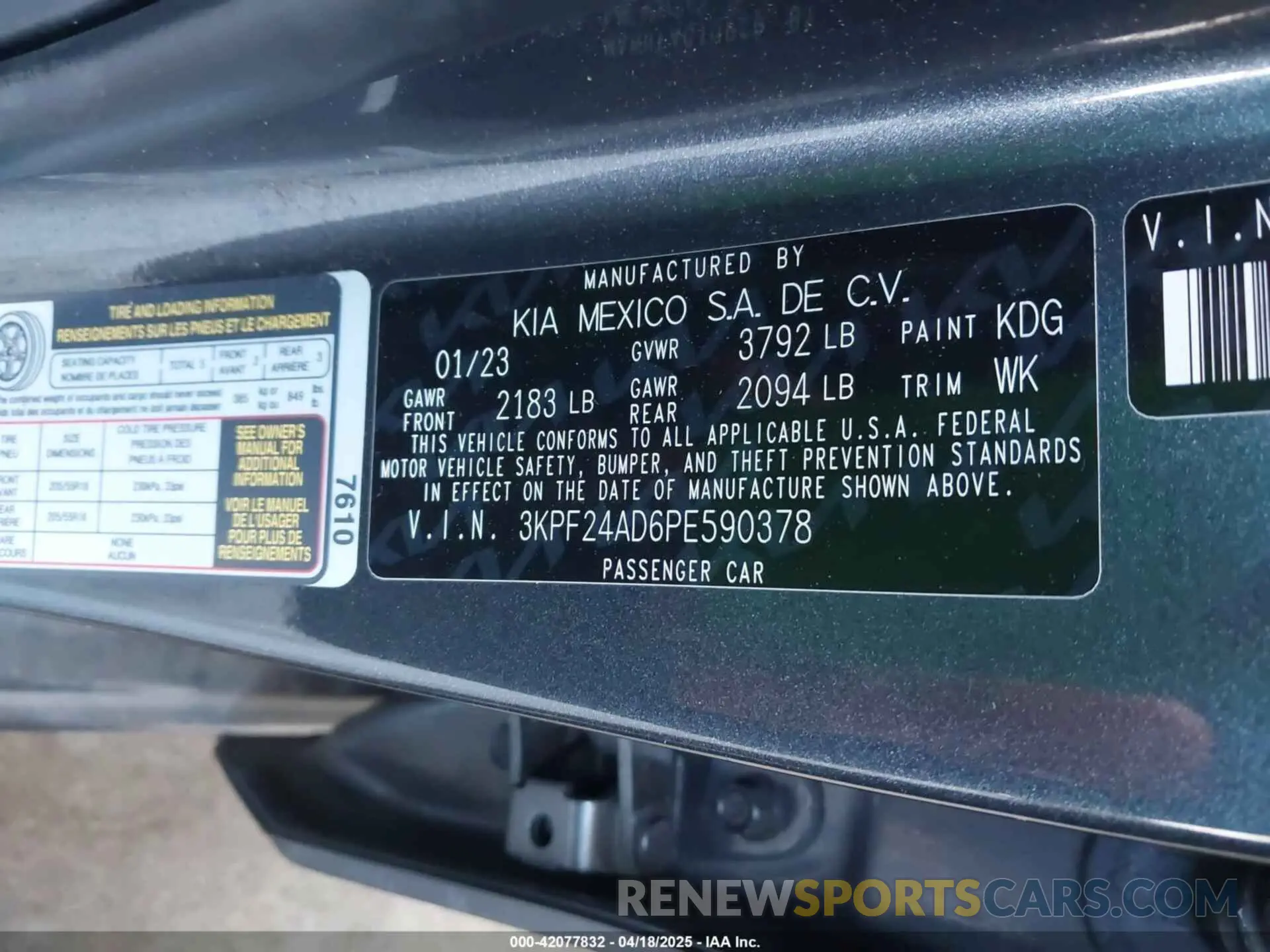 9 Photograph of a damaged car 3KPF24AD6PE590378 KIA FORTE 2023
