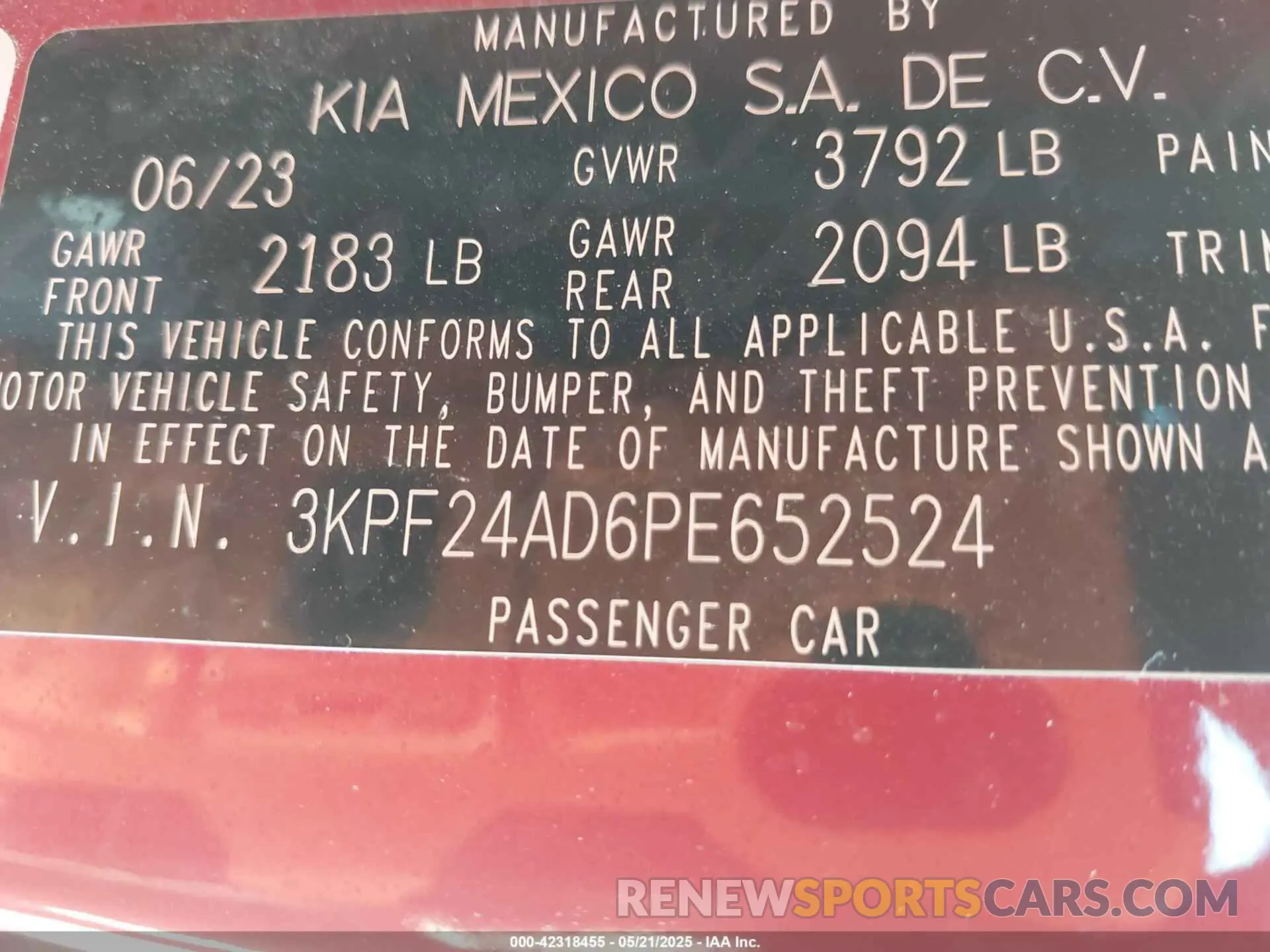 9 Photograph of a damaged car 3KPF24AD6PE652524 KIA FORTE 2023