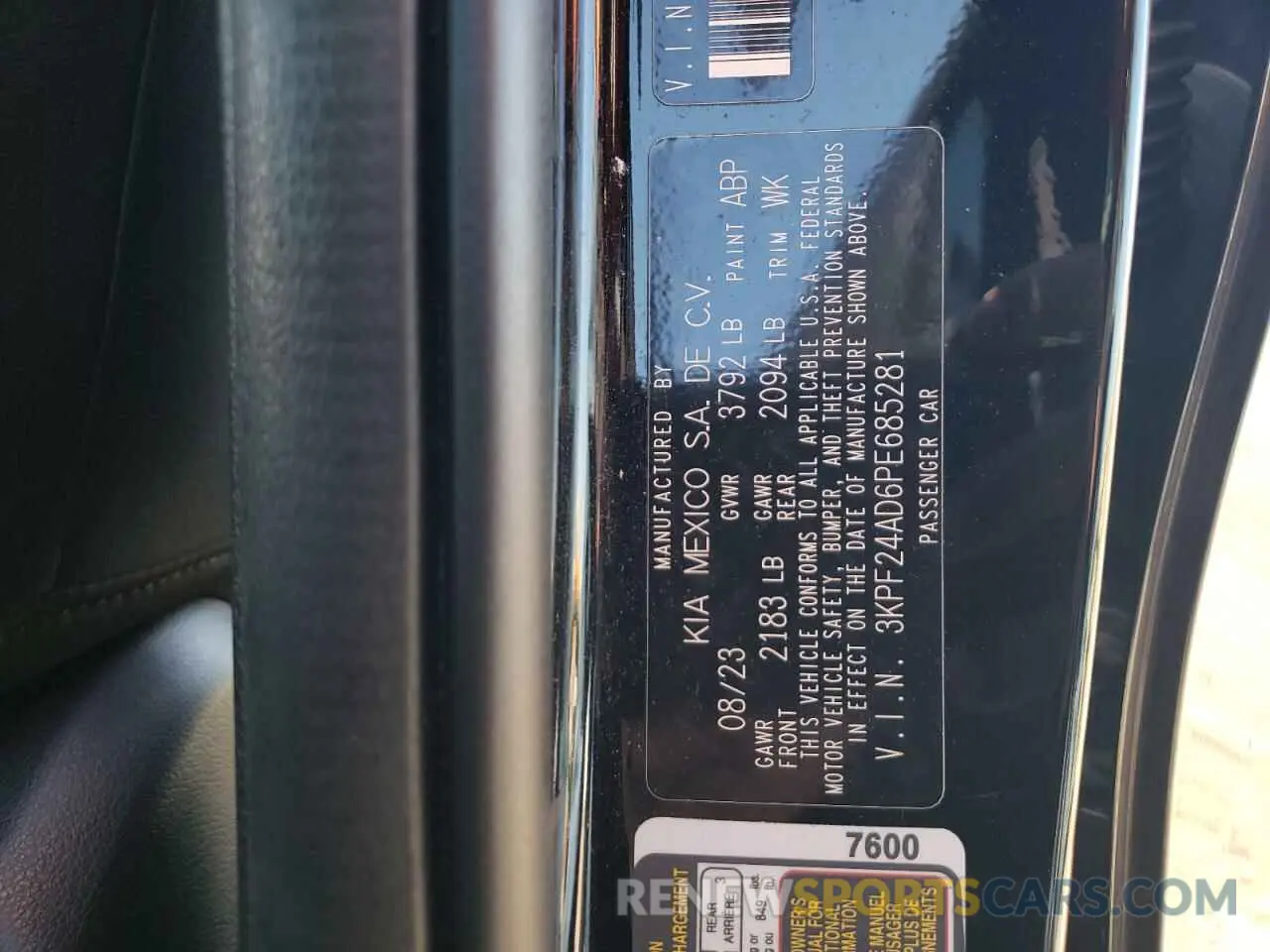 13 Фотография поврежденного автомобиля 3KPF24AD6PE685281 KIA FORTE 2023