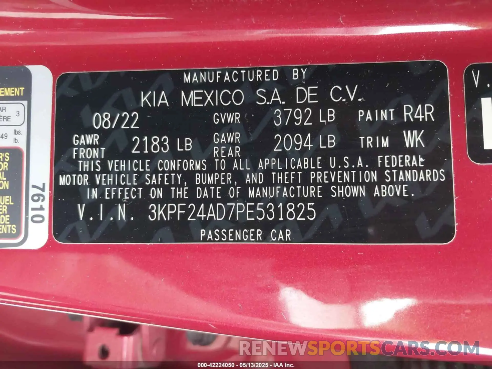 9 Фотография поврежденного автомобиля 3KPF24AD7PE531825 KIA FORTE 2023