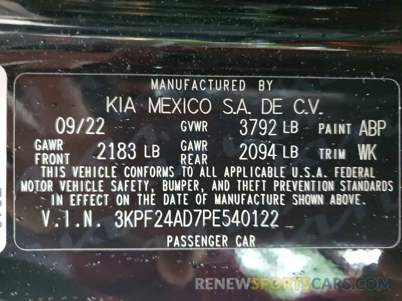 12 Photograph of a damaged car 3KPF24AD7PE540122 KIA FORTE 2023