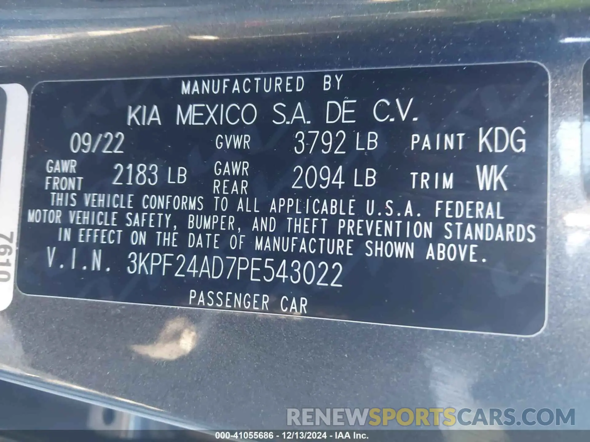 9 Фотография поврежденного автомобиля 3KPF24AD7PE543022 KIA FORTE 2023