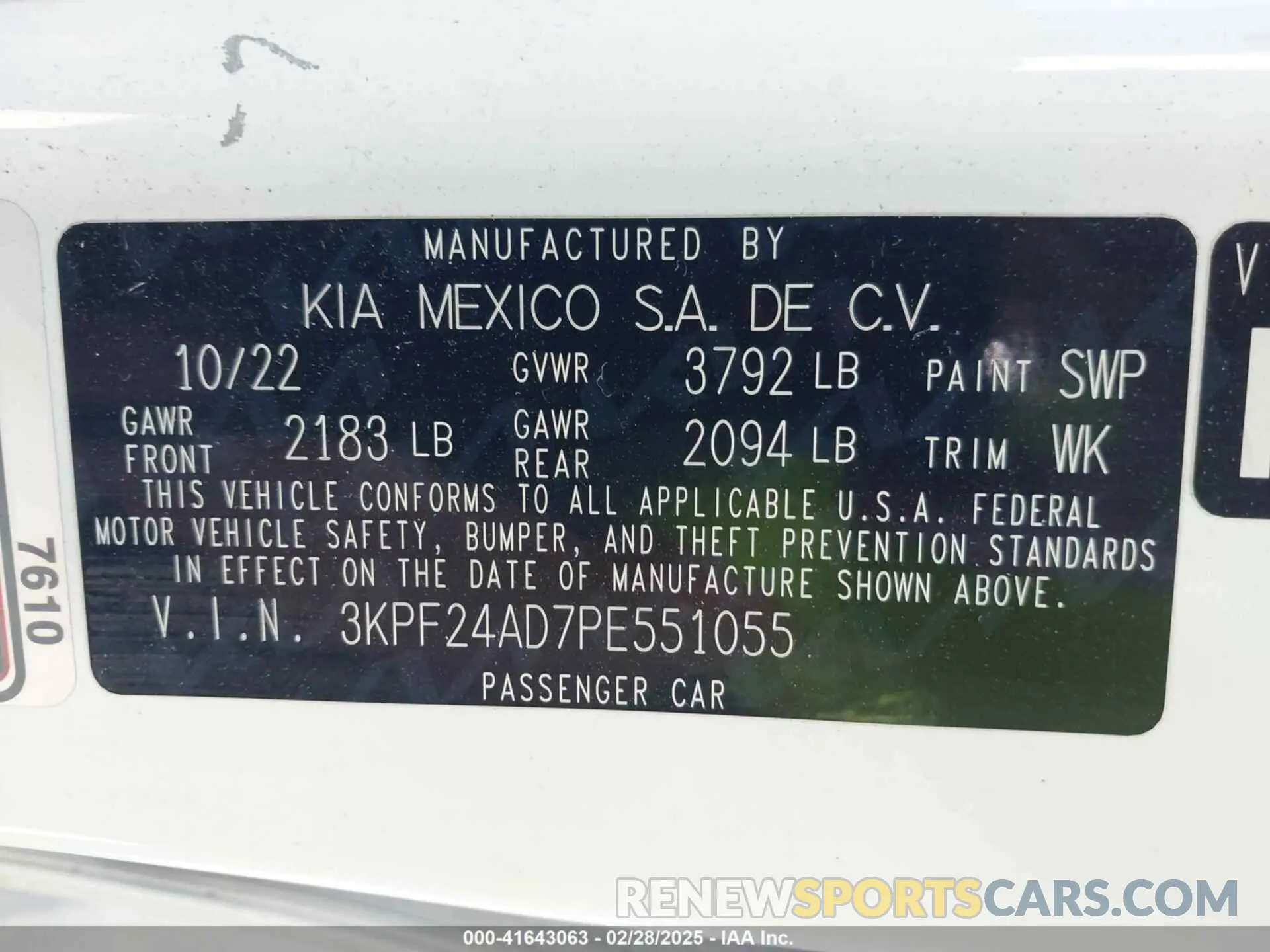 9 Фотография поврежденного автомобиля 3KPF24AD7PE551055 KIA FORTE 2023