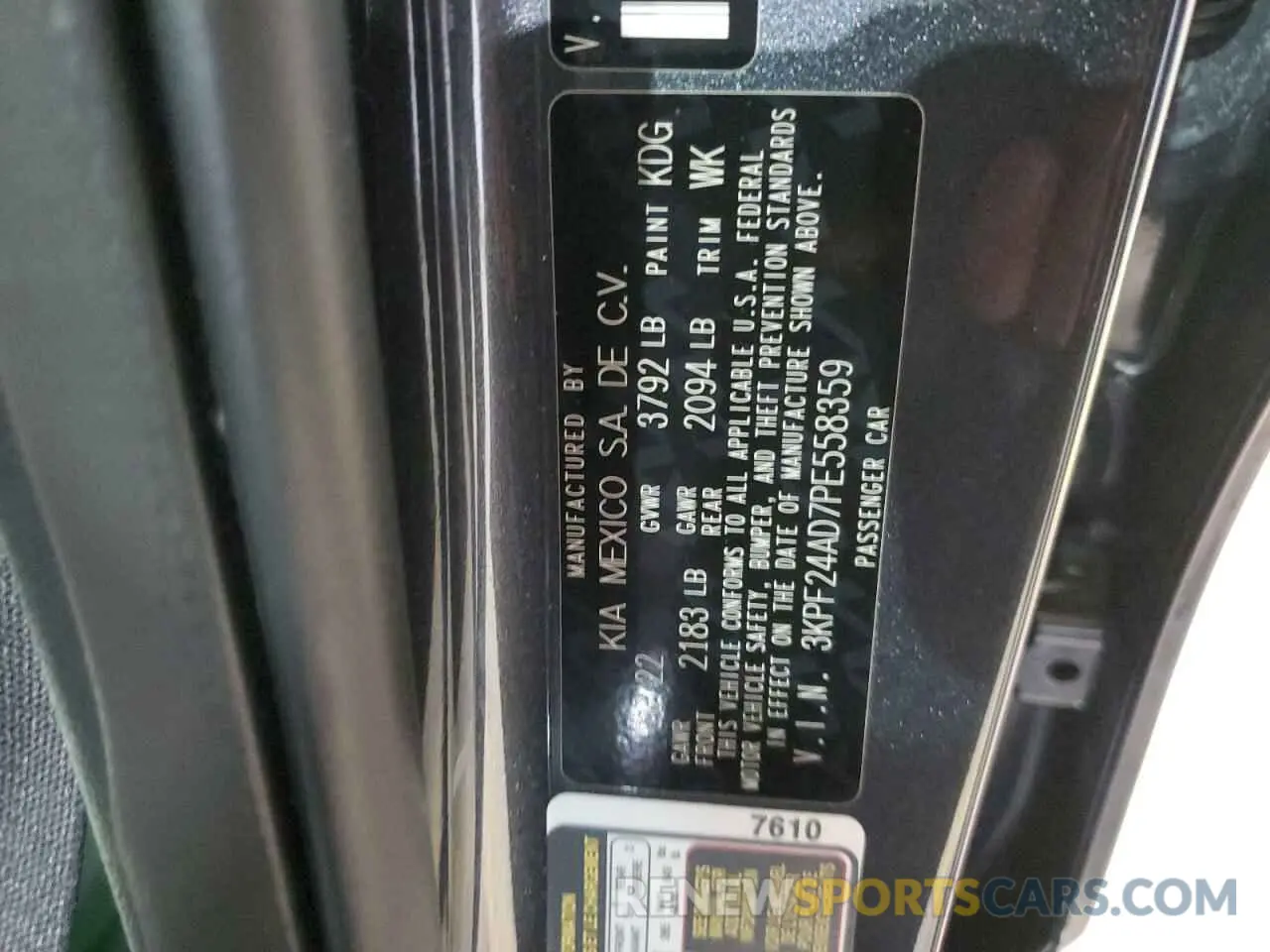 13 Фотография поврежденного автомобиля 3KPF24AD7PE558359 KIA FORTE 2023