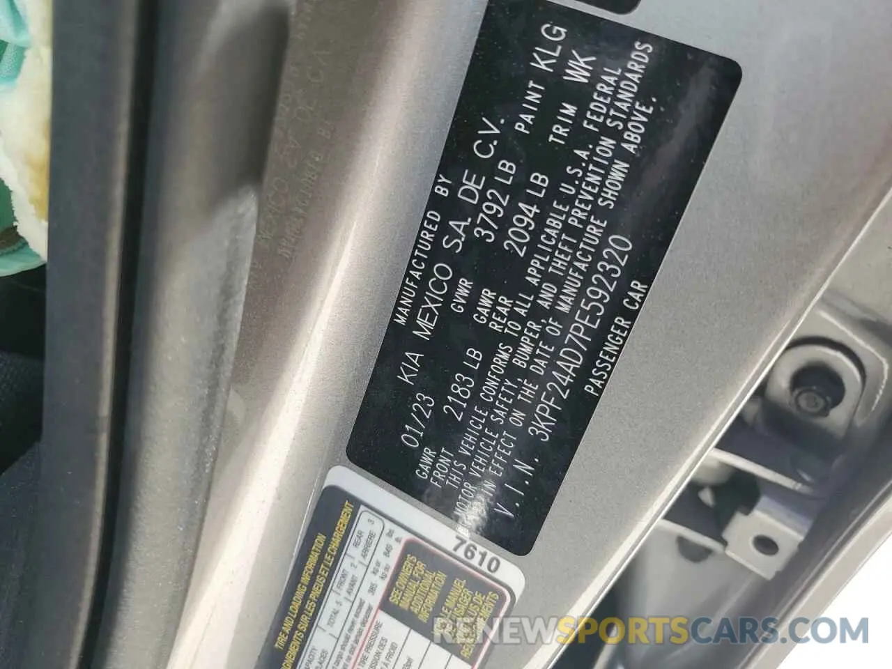 12 Фотография поврежденного автомобиля 3KPF24AD7PE592320 KIA FORTE 2023