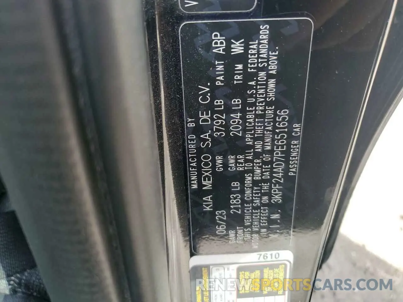 12 Фотография поврежденного автомобиля 3KPF24AD7PE651656 KIA FORTE 2023