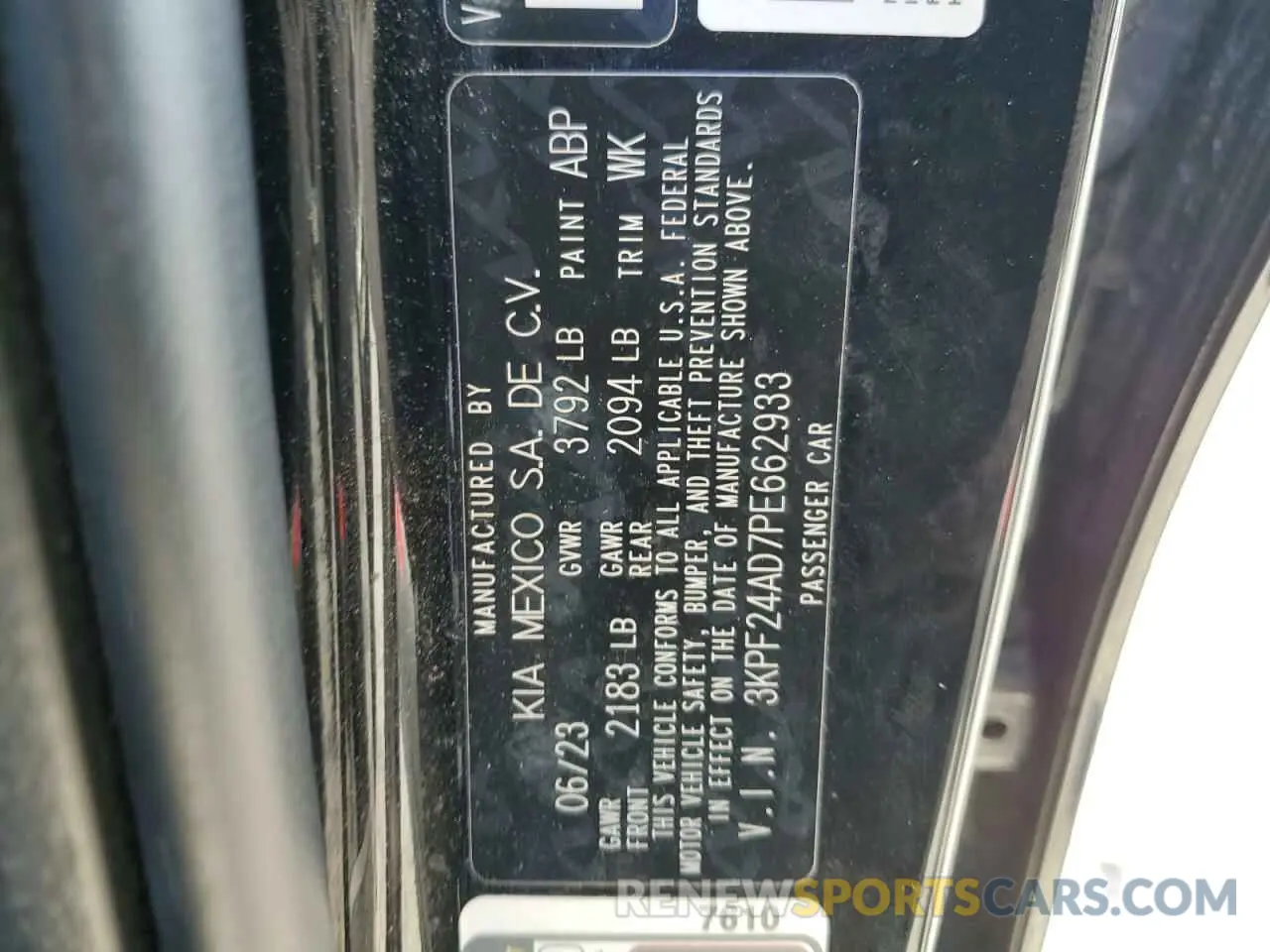 13 Фотография поврежденного автомобиля 3KPF24AD7PE662933 KIA FORTE 2023