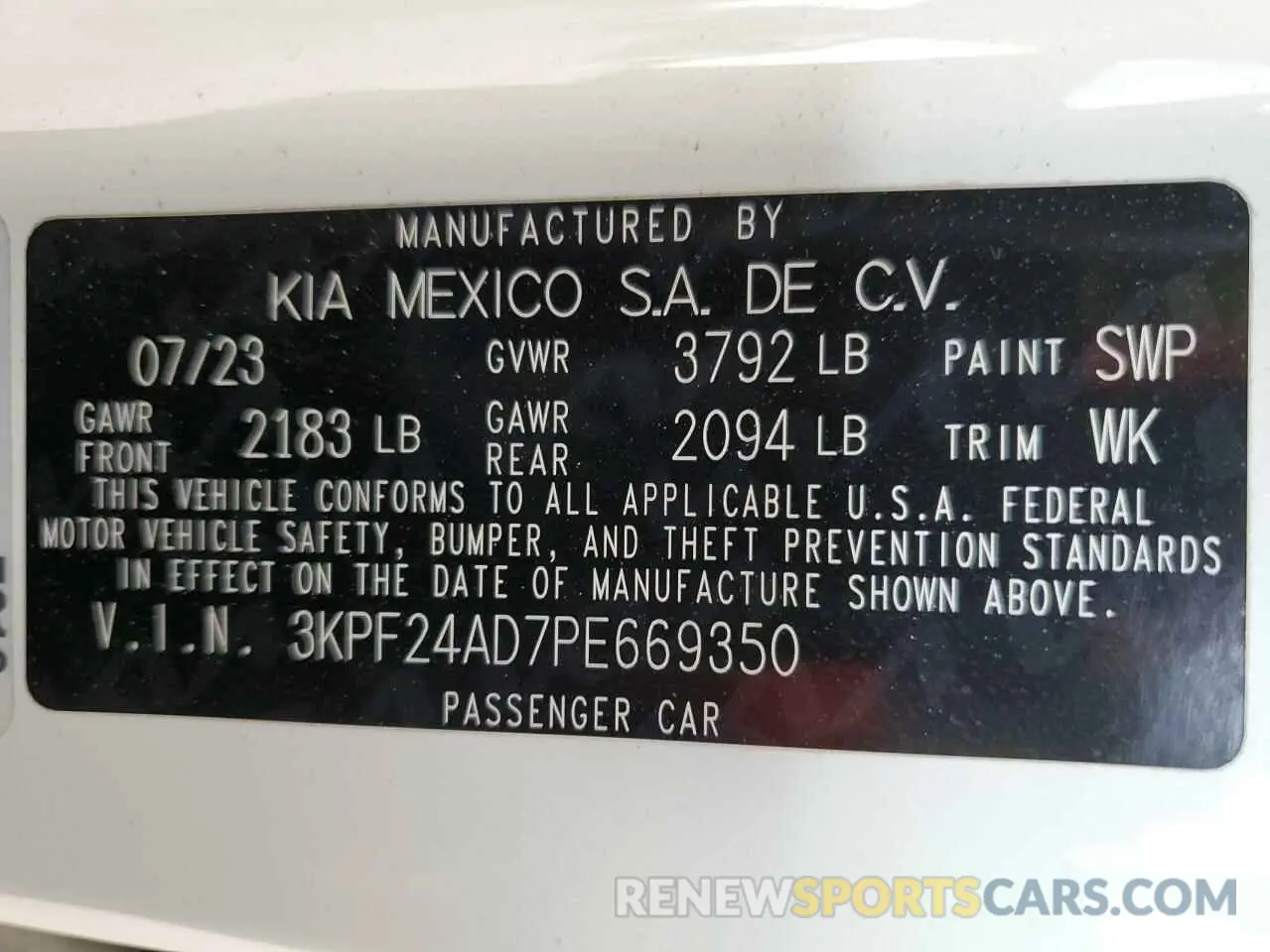 12 Фотография поврежденного автомобиля 3KPF24AD7PE669350 KIA FORTE 2023