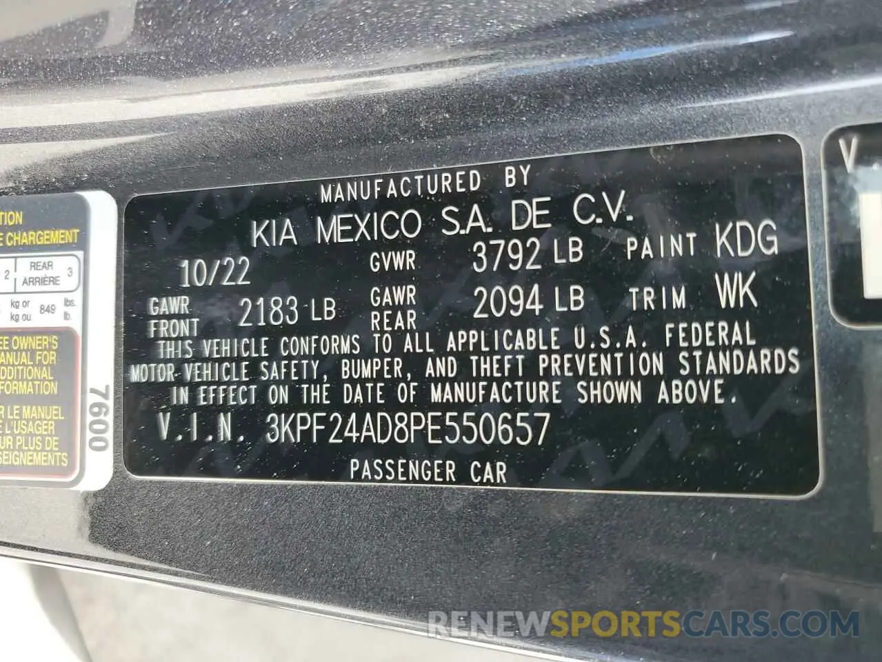 14 Photograph of a damaged car 3KPF24AD8PE550657 KIA FORTE 2023