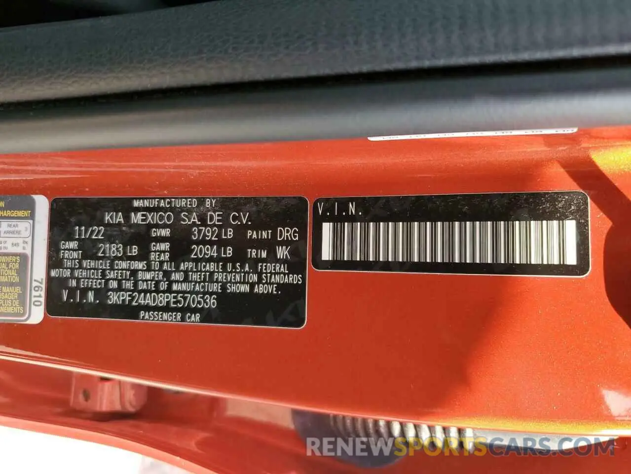 12 Фотография поврежденного автомобиля 3KPF24AD8PE570536 KIA FORTE 2023