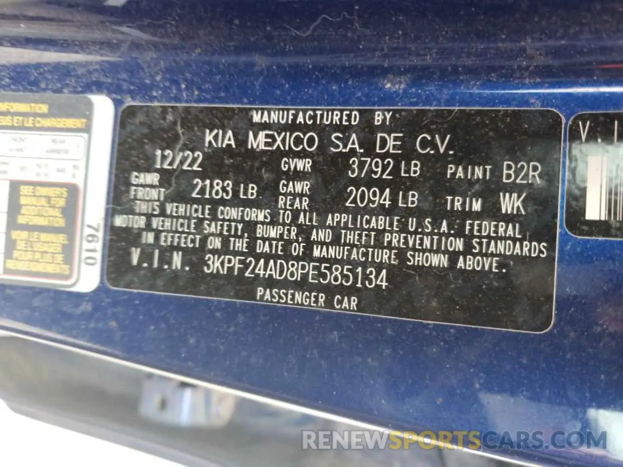 12 Photograph of a damaged car 3KPF24AD8PE585134 KIA FORTE 2023