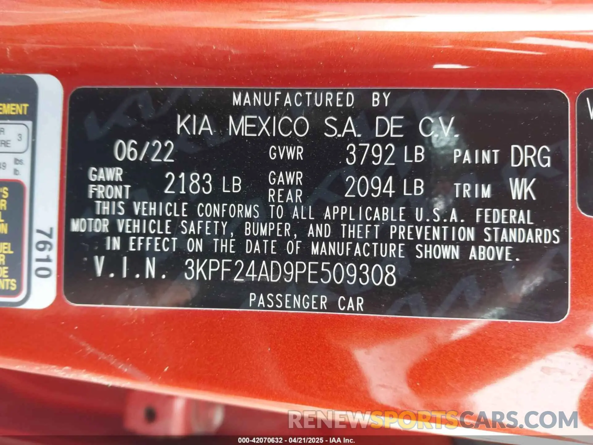 9 Photograph of a damaged car 3KPF24AD9PE509308 KIA FORTE 2023
