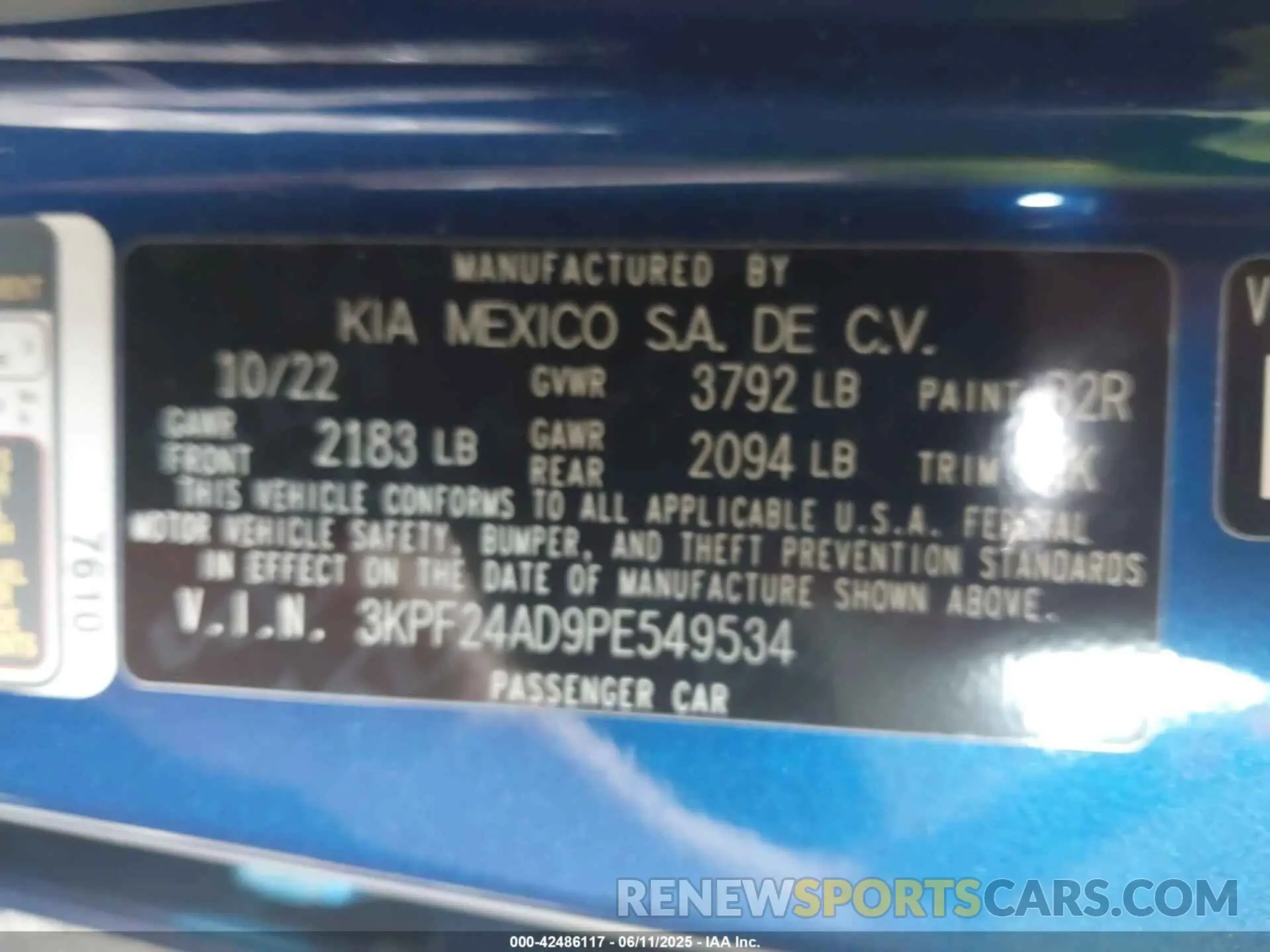 9 Photograph of a damaged car 3KPF24AD9PE549534 KIA FORTE 2023